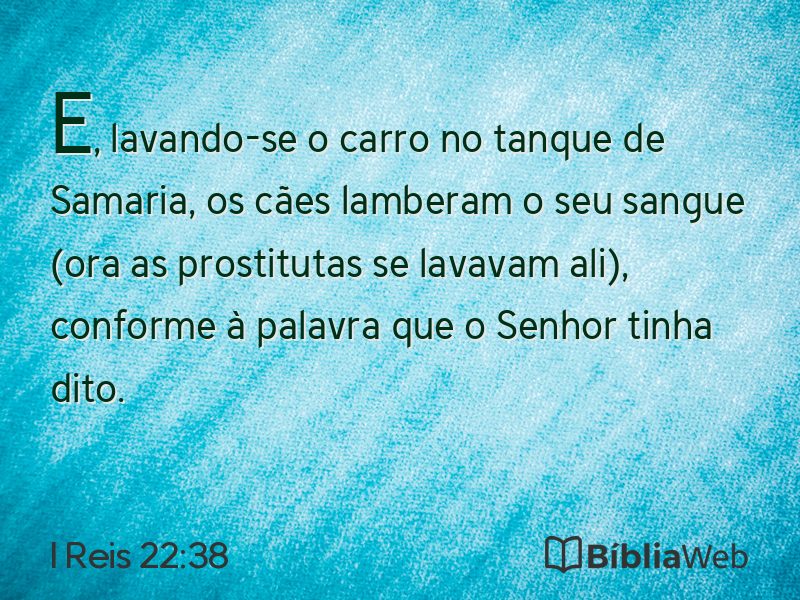 I Reis 22:38 em imagem para compartilhar