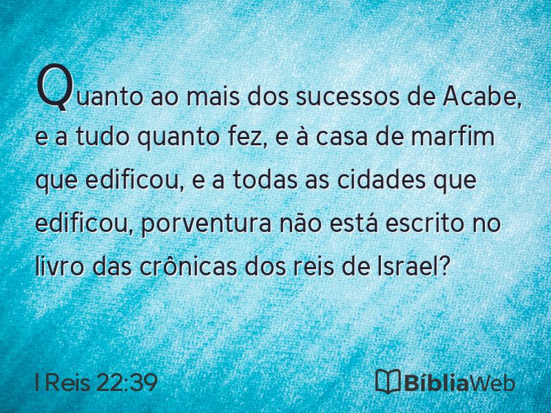 I Reis 22:39 em imagem para compartilhar