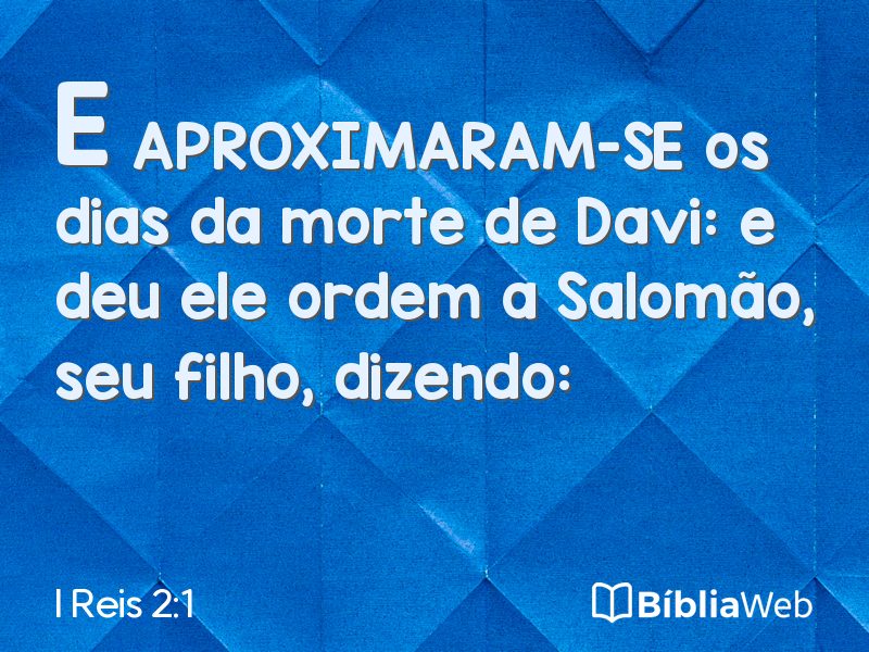 I Reis 2:1 em imagem para compartilhar