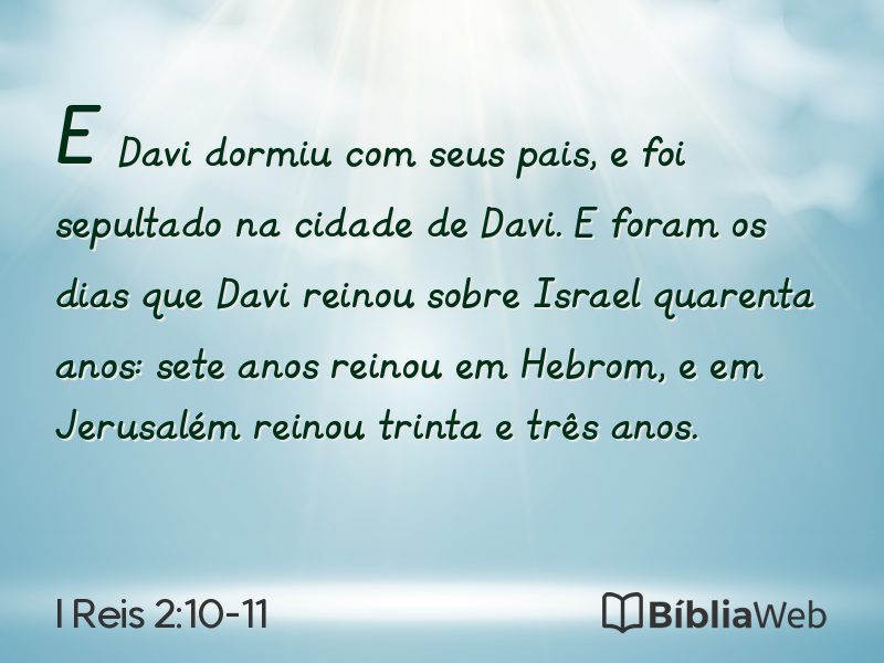 I Reis 2:10-11 em imagem para compartilhar