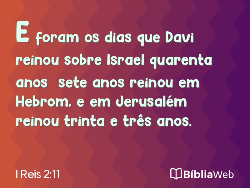 I Reis 2:11 em imagem para compartilhar