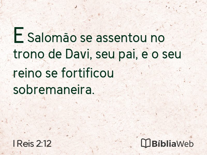I Reis 2:12 em imagem para compartilhar