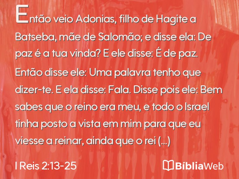 I Reis 2:13-25 em imagem para compartilhar