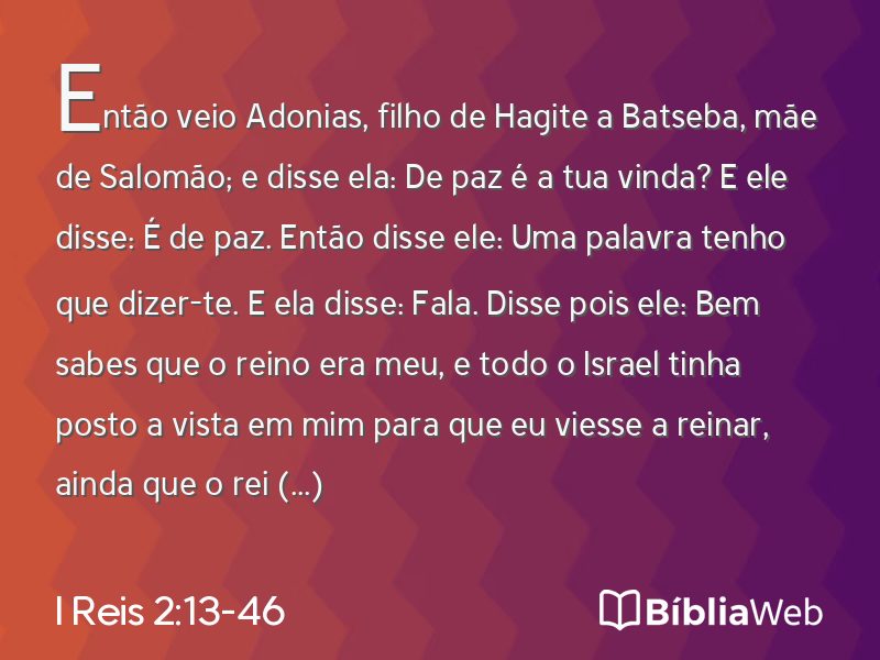 I Reis 2:13-46 em imagem para compartilhar