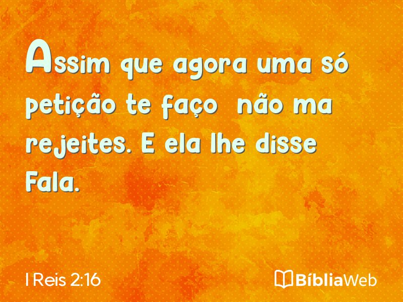 I Reis 2:16 em imagem para compartilhar