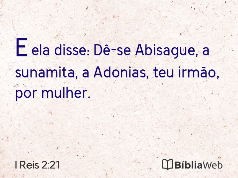 I Reis 2:21 em imagem para compartilhar