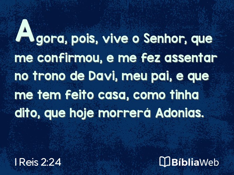 I Reis 2:24 em imagem para compartilhar