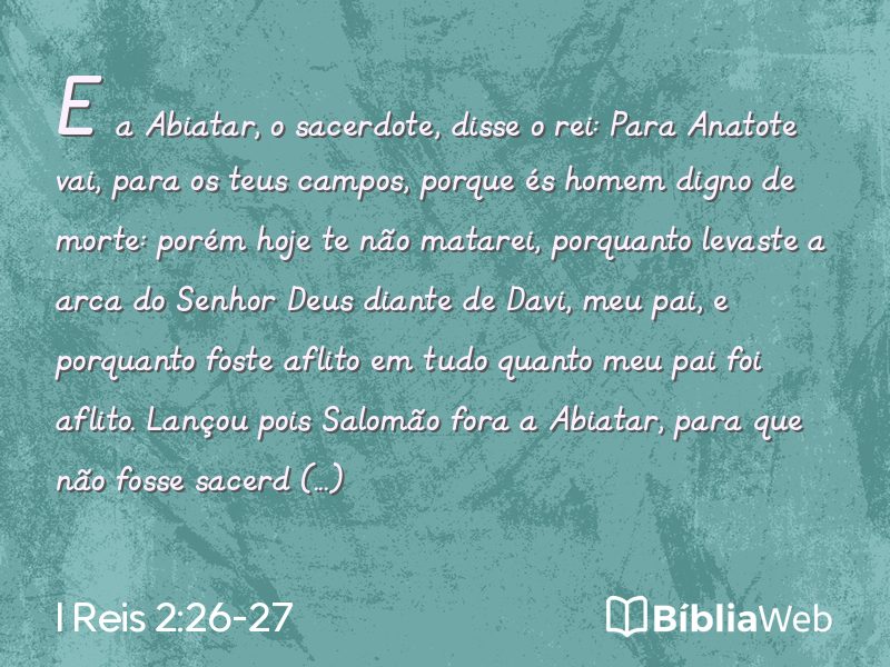 I Reis 2:26-27 em imagem para compartilhar