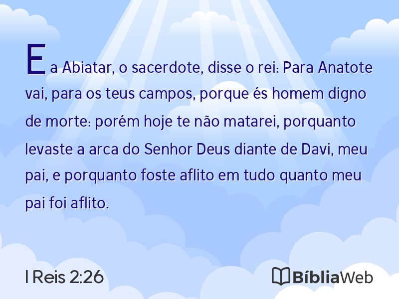 I Reis 2:26 em imagem para compartilhar