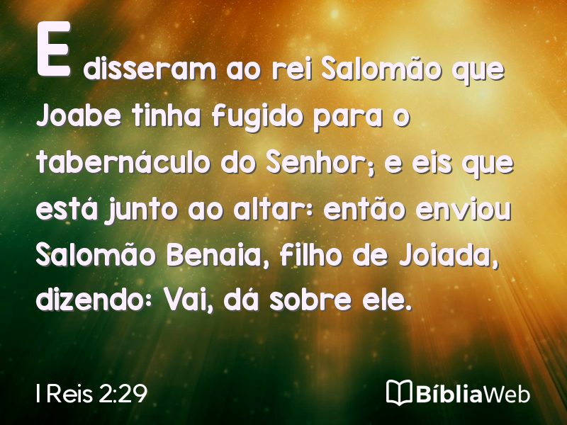 I Reis 2:29 em imagem para compartilhar