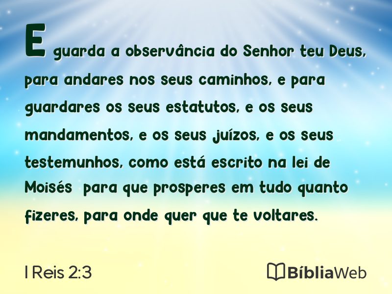 I Reis 2:3 em imagem para compartilhar