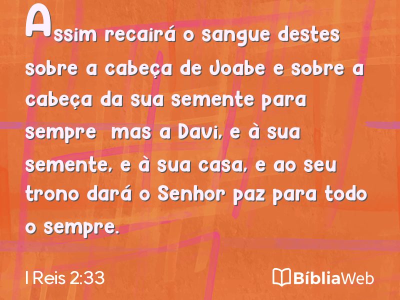 I Reis 2:33 em imagem para compartilhar