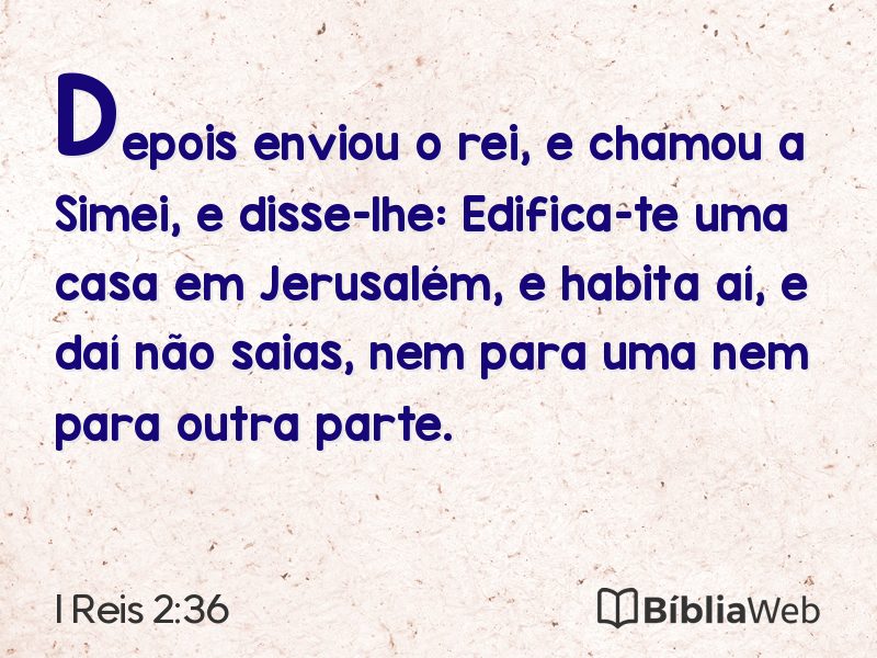 I Reis 2:36 em imagem para compartilhar