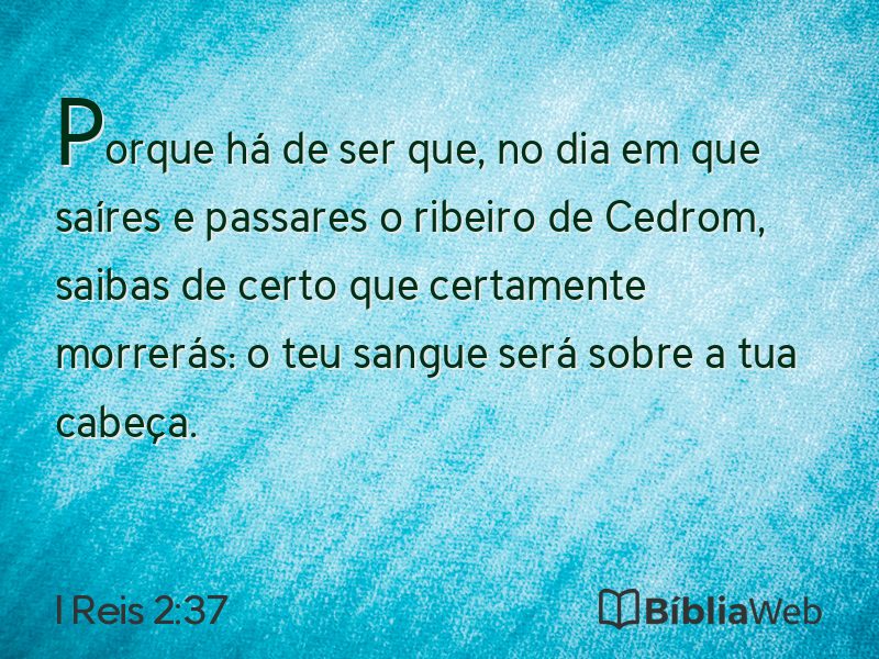 I Reis 2:37 em imagem para compartilhar