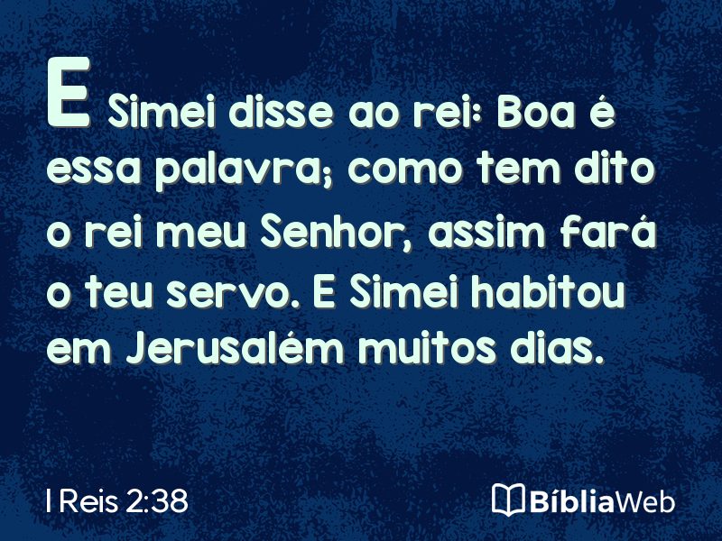 I Reis 2:38 em imagem para compartilhar