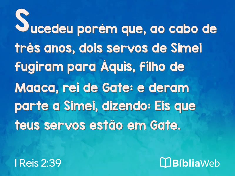 I Reis 2:39 em imagem para compartilhar