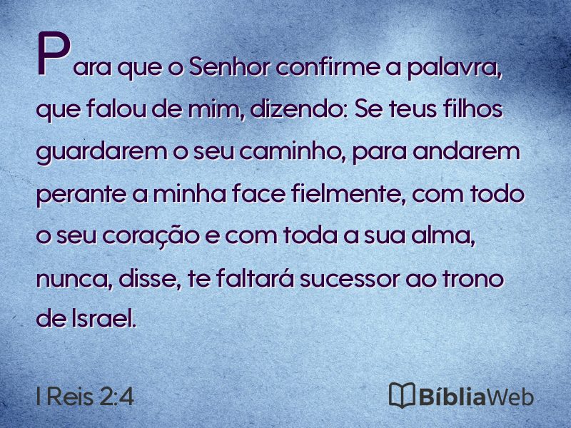 I Reis 2:4 em imagem para compartilhar