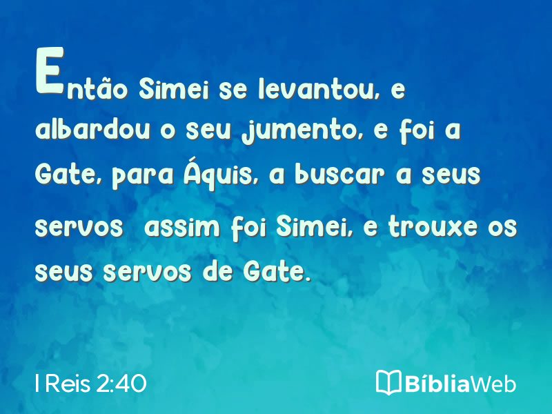 I Reis 2:40 em imagem para compartilhar