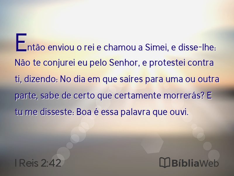 I Reis 2:42 em imagem para compartilhar