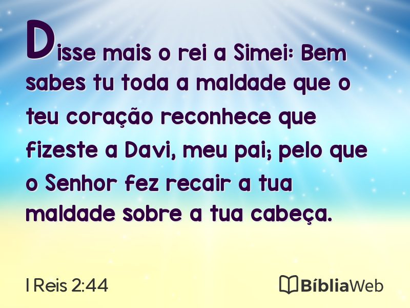 I Reis 2:44 em imagem para compartilhar
