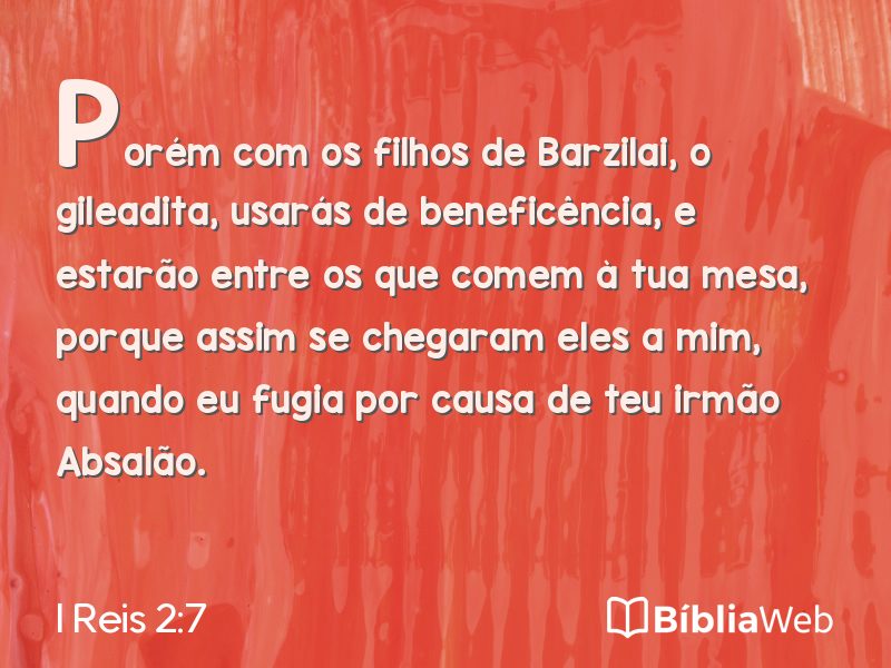 I Reis 2:7 em imagem para compartilhar