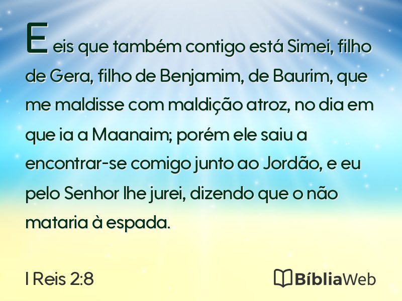 I Reis 2:8 em imagem para compartilhar
