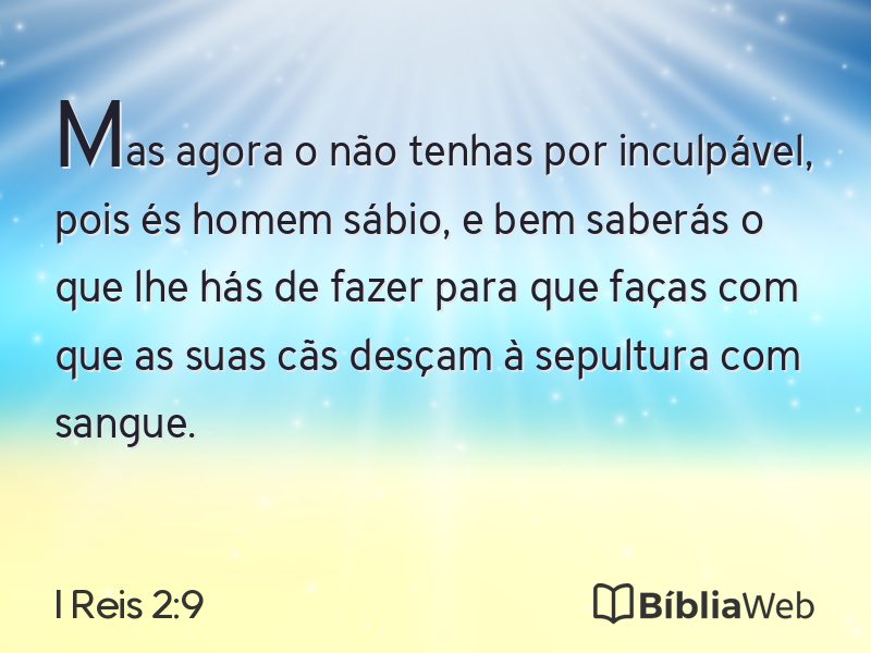 I Reis 2:9 em imagem para compartilhar