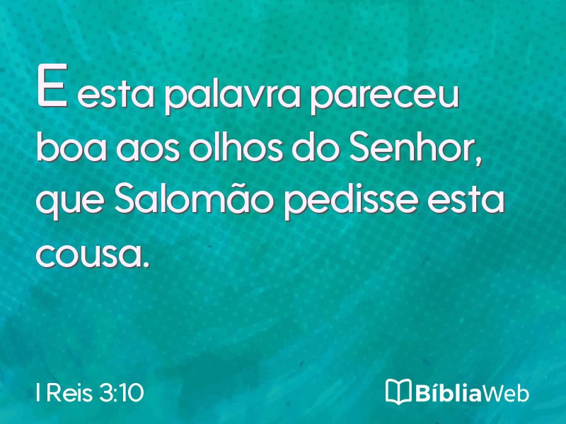 I Reis 3:10 em imagem para compartilhar
