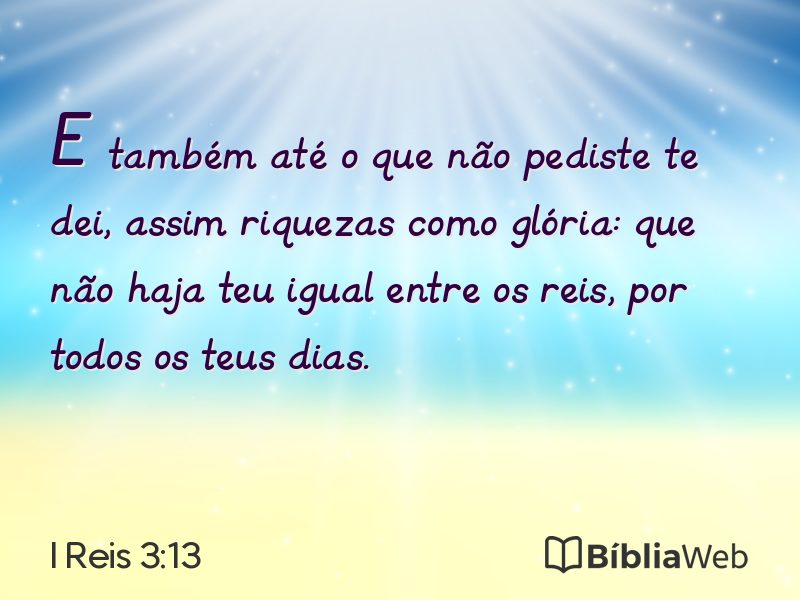 I Reis 3:13 em imagem para compartilhar