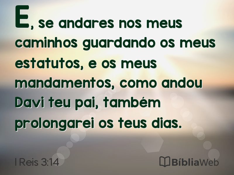 I Reis 3:14 em imagem para compartilhar