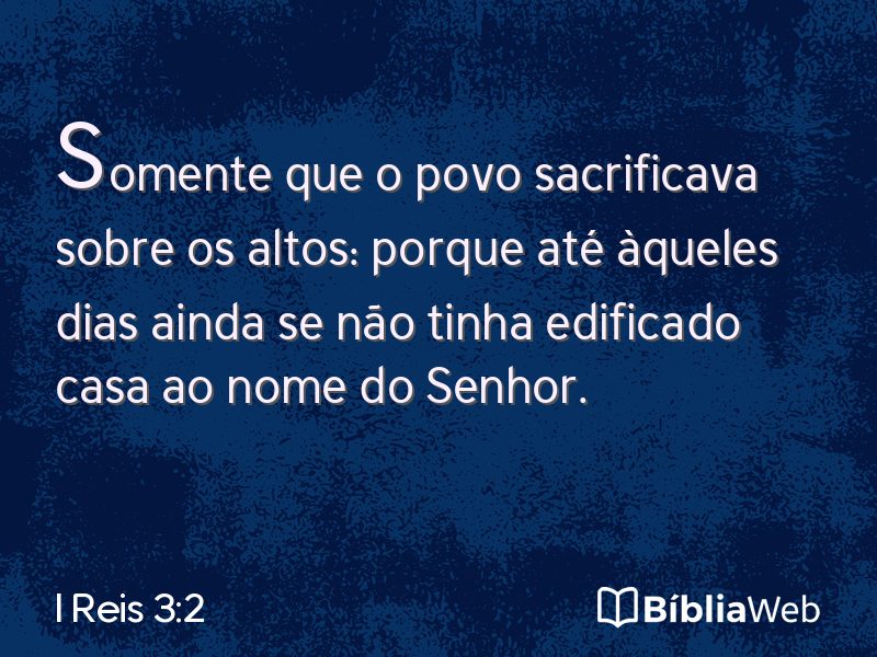 I Reis 3:2 em imagem para compartilhar