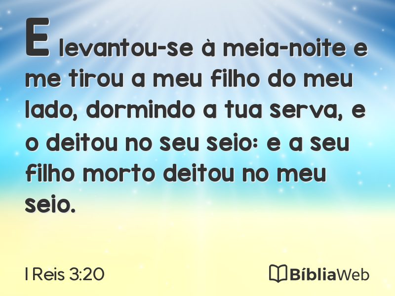 I Reis 3:20 em imagem para compartilhar