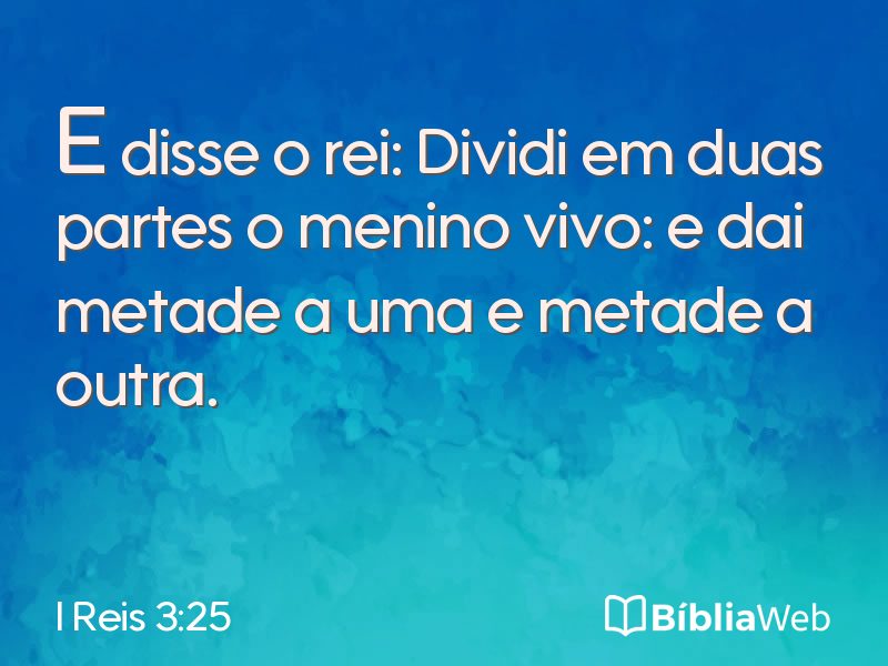 I Reis 3:25 em imagem para compartilhar