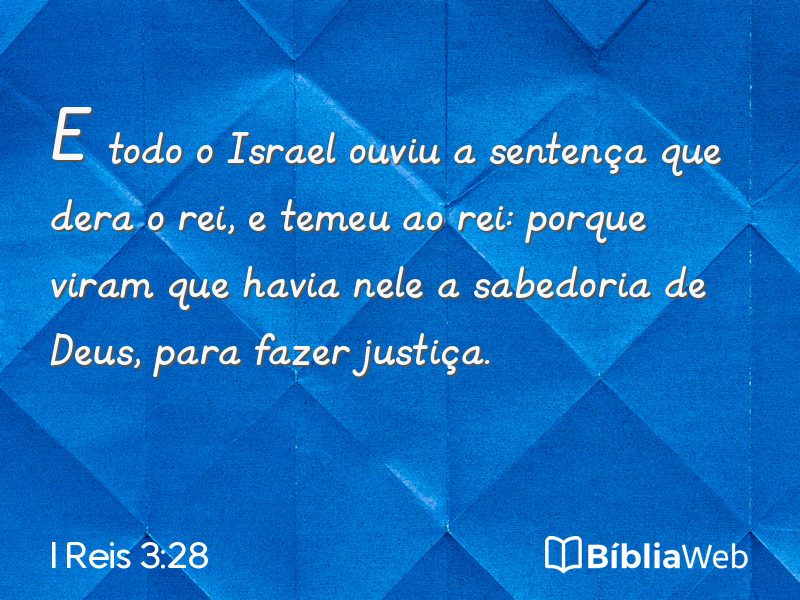 I Reis 3:28 em imagem para compartilhar