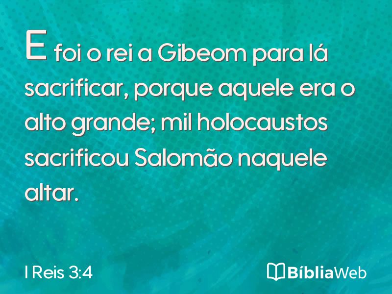 I Reis 3:4 em imagem para compartilhar