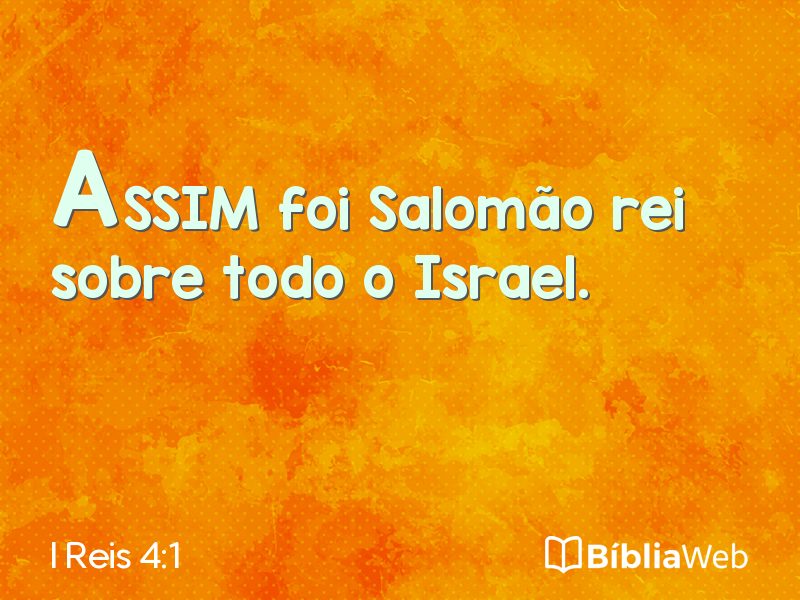 I Reis 4:1 em imagem para compartilhar