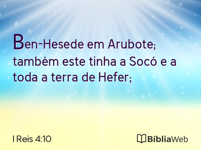 I Reis 4:10 em imagem para compartilhar
