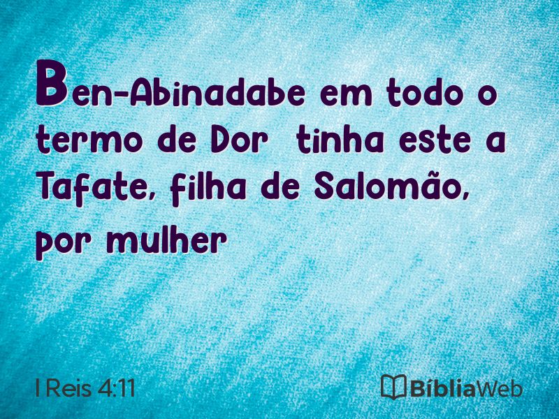 I Reis 4:11 em imagem para compartilhar