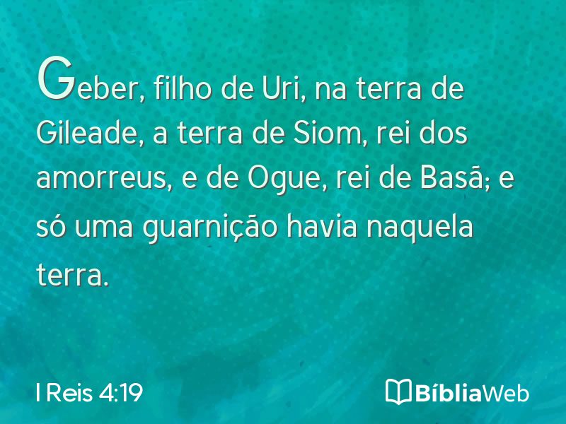 I Reis 4:19 em imagem para compartilhar