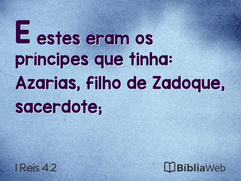 I Reis 4:2 em imagem para compartilhar