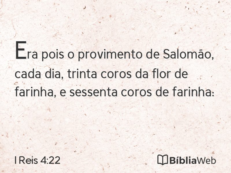 I Reis 4:22 em imagem para compartilhar