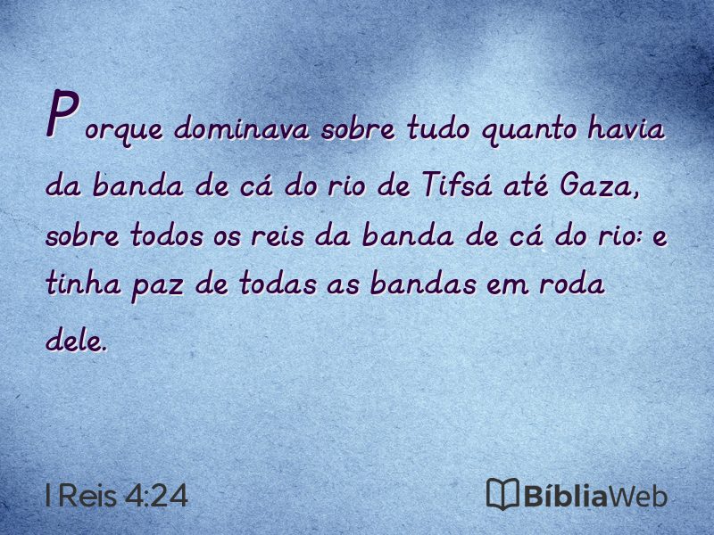 I Reis 4:24 em imagem para compartilhar