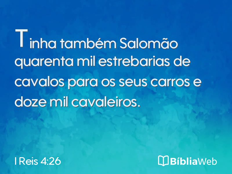 I Reis 4:26 em imagem para compartilhar