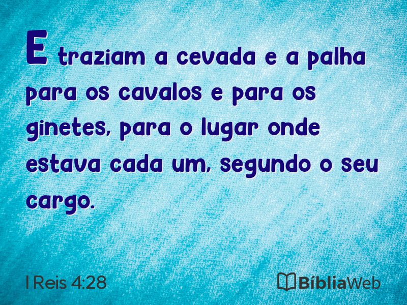 I Reis 4:28 em imagem para compartilhar