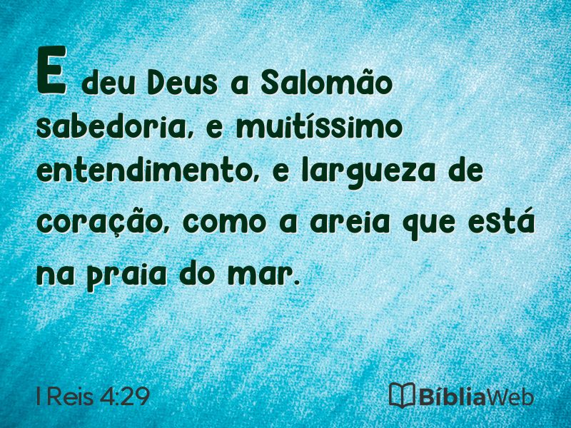 I Reis 4:29 em imagem para compartilhar