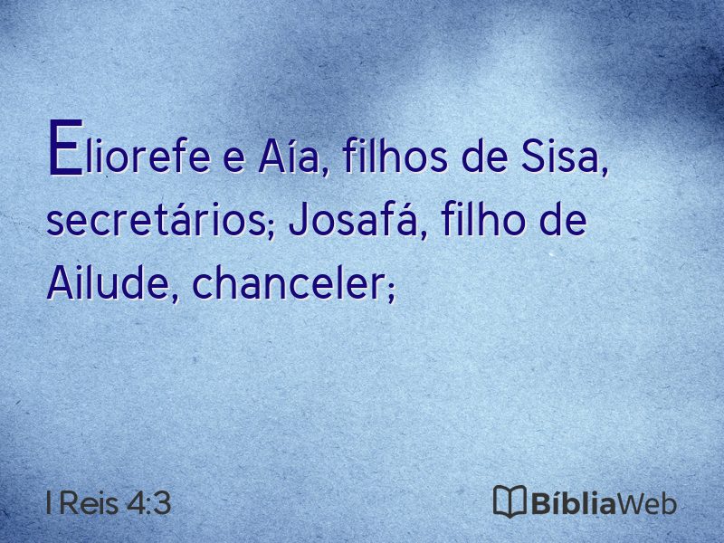 I Reis 4:3 em imagem para compartilhar