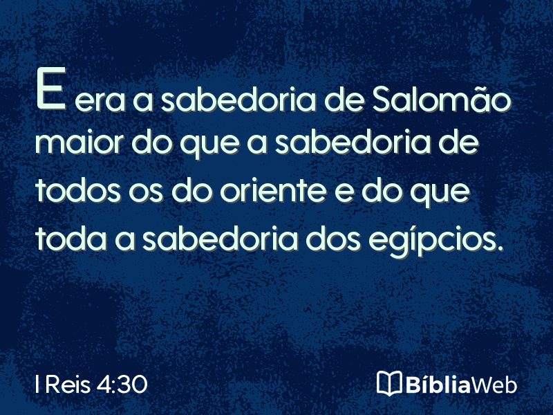 I Reis 4:30 em imagem para compartilhar