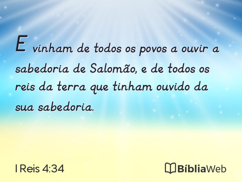 I Reis 4:34 em imagem para compartilhar