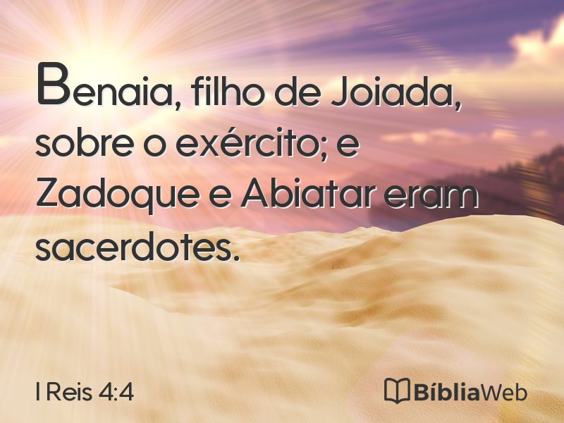 I Reis 4:4 em imagem para compartilhar