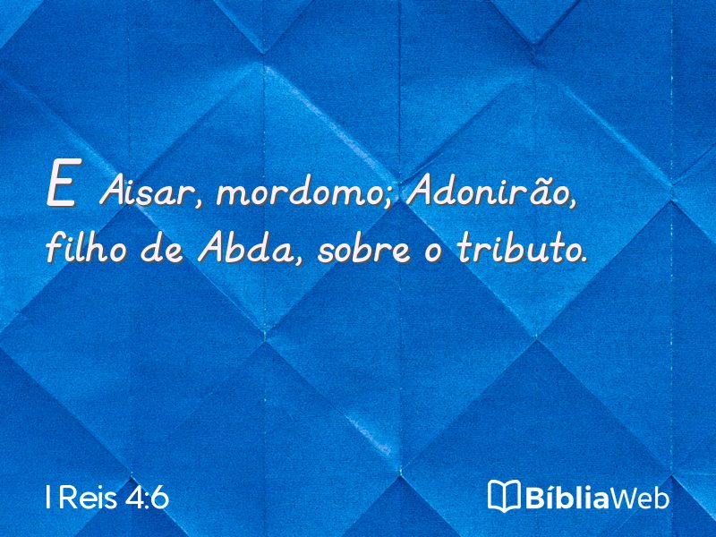 I Reis 4:6 em imagem para compartilhar